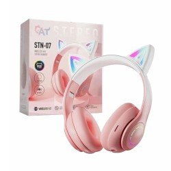 Moxom Wireless HiFi Cat Stereo Headphones STN-07 with LED light Pink Moxom Wireless HiFi Cat Stereo Headphones STN-07 with LED light Pink